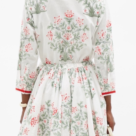 JULIET DUNN Raglan Shirt Dress in Japanese floral, red and sage floral - Picture 10 of 10